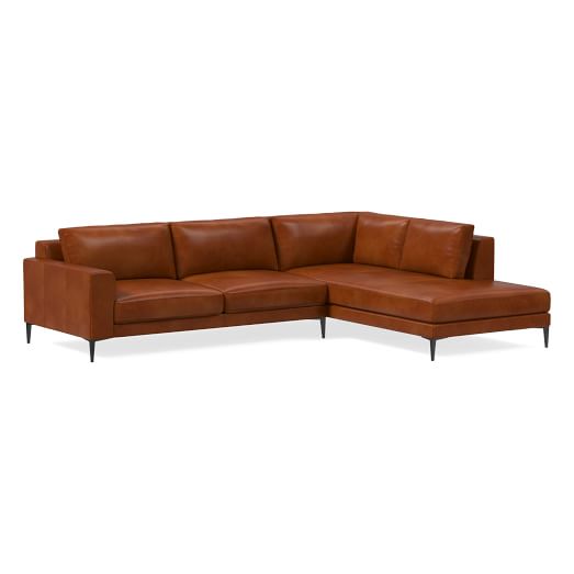 Harper Leather 2 Piece Terminal Chaise, 2 Piece Faux Leather Sectional