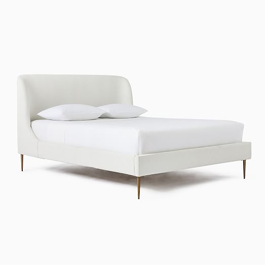 Lana Upholstered Bed, White Upholstered Bed Frame