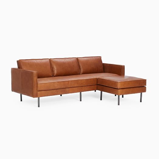 Axel Leather Reversible Sectional, West Elm Axel Leather Sofa