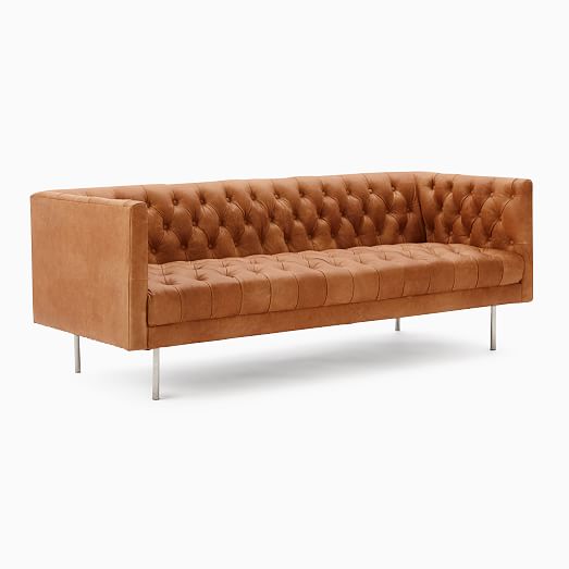 Modern Chesterfield Leather Sofa, Chesterfield Leather Couch Used