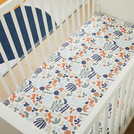 Basics Heather Cotton Jersey Fitted Baby Crib Sheet Light Grey