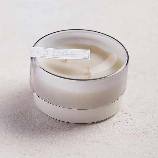 Mer-Sea & Co. Amber Fumée Cowhair Mer Sea 12 oz White Bisque Ceramic Luxe Candle 