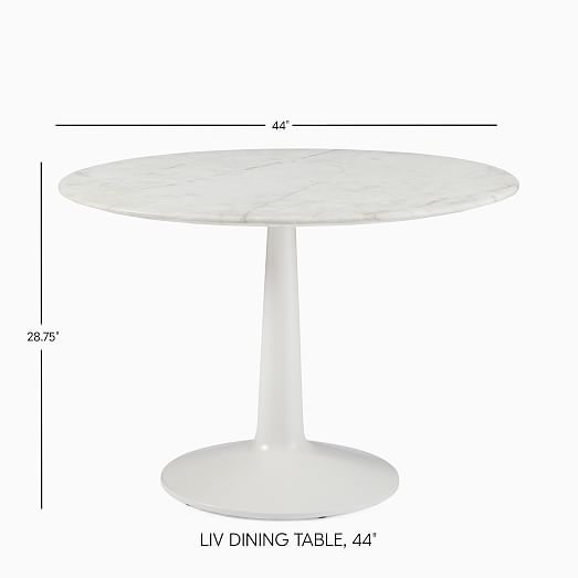 Liv Round Marble Dining Table, West Elm White Marble Round Dining Table