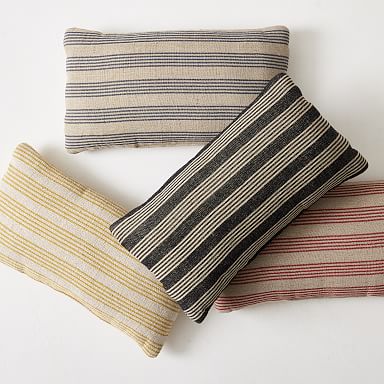 Natural Mini Stripe Indoor/Outdoor Pillow