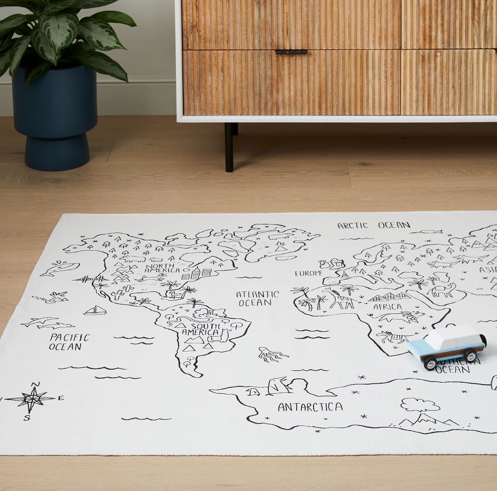 Map Washable Rug West Elm