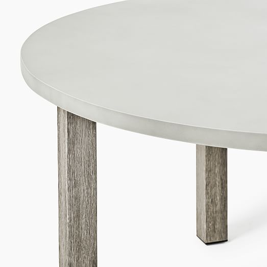 Portside Concrete Outdoor Round Dining, 60 Inch Round Gray Dining Table
