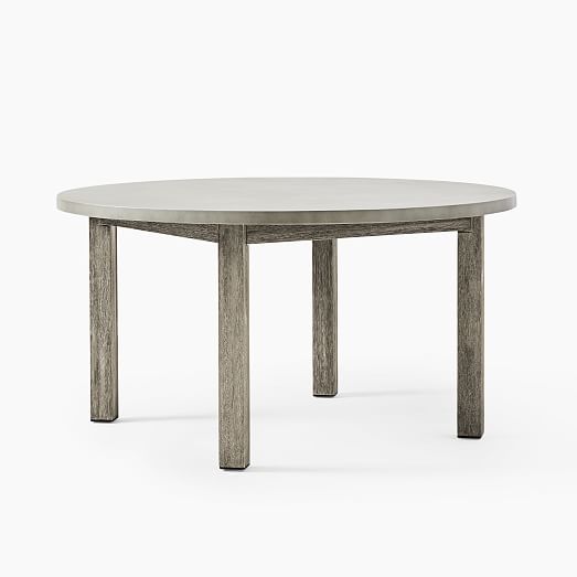 Portside Concrete Outdoor Round Dining, 60 Inch Round Gray Dining Table