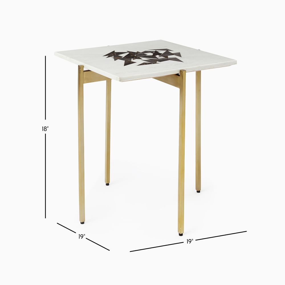 Graphic Marble Inlay Side Table Triangles West Elm