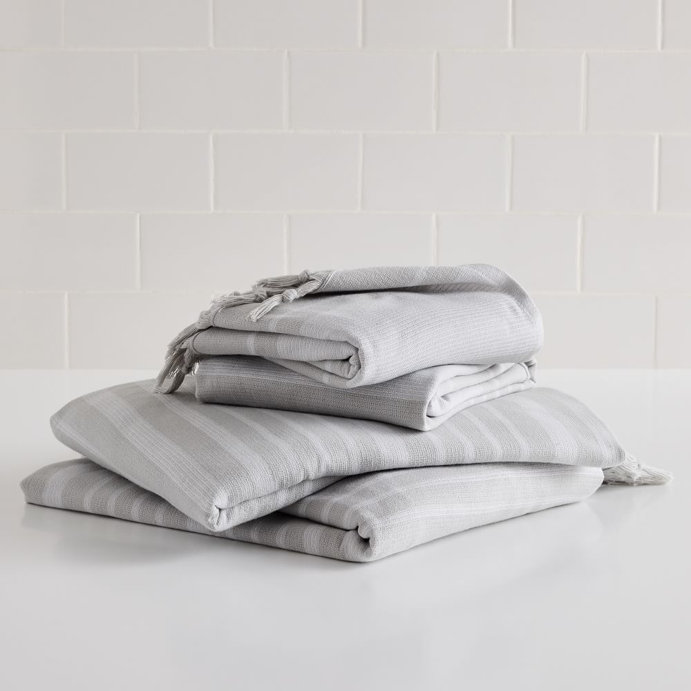 Organic Turkish Tassel Towel Frost Gray West Elm