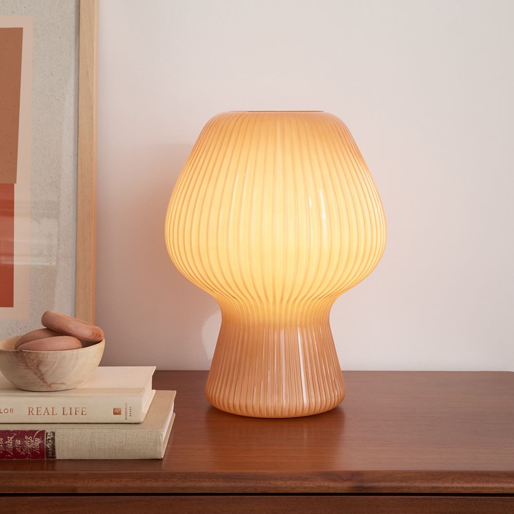 West Elm Ribbed Glass Table Lamp