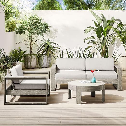 Portside Outdoor 75 Sofa Lounge Chair Concrete Coffee Table Set - Reviews Of West Elm Portside Outdoor Furniture