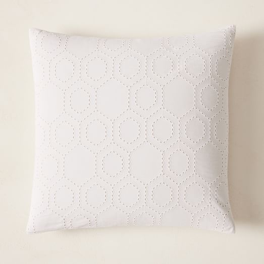 white eyelet throw pillows