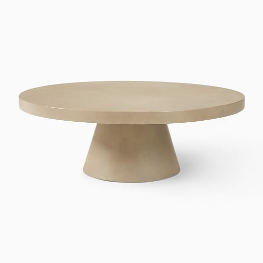 Concrete Pedestal Outdoor Round Coffee Table (32