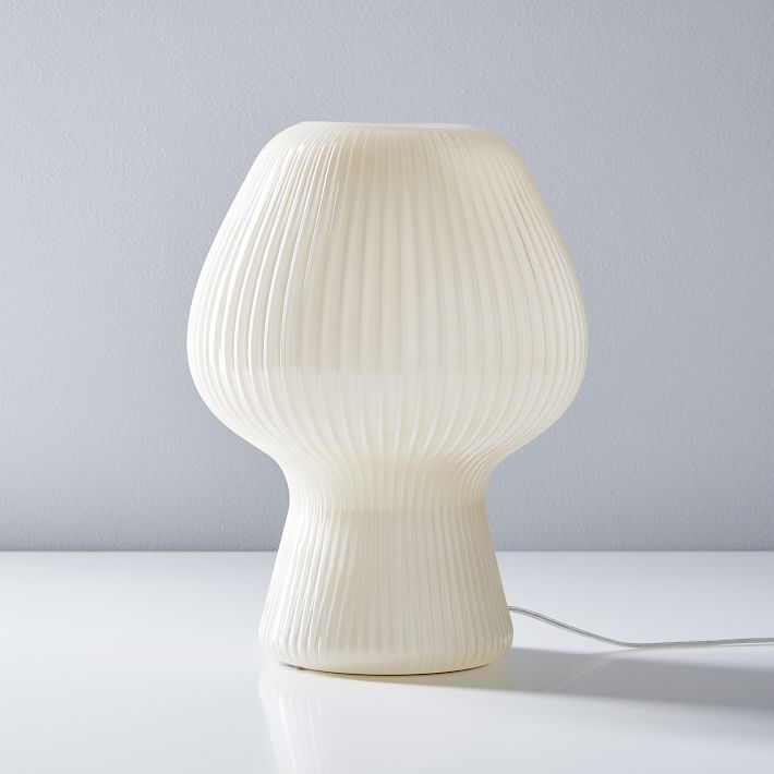 Ribbed Glass Accent Lamp, Champagne