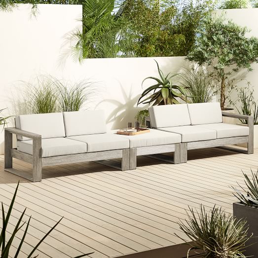 Portside Outdoor 3 Piece Ottoman Sectional In Stock Ready To Ship - Reviews Of West Elm Portside Outdoor Furniture