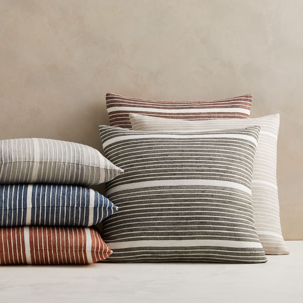 Silk Mini Stripe Pillow Cover West Elm