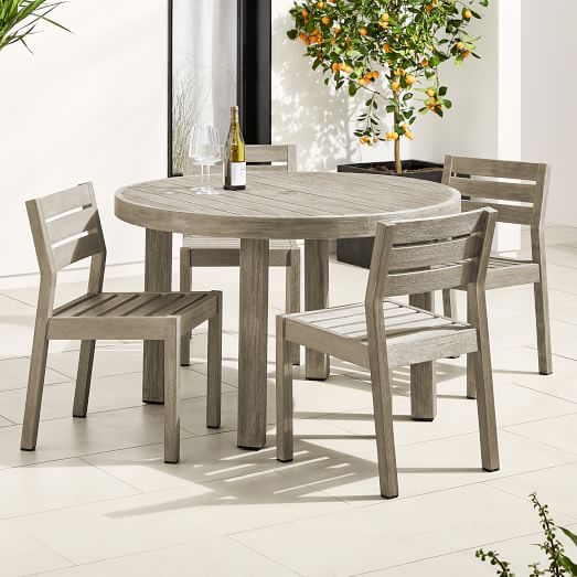 Portside Outdoor 48 Round Dining Table, Outdoor Dining Table Round Wood