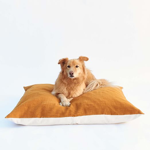 linen dog bed