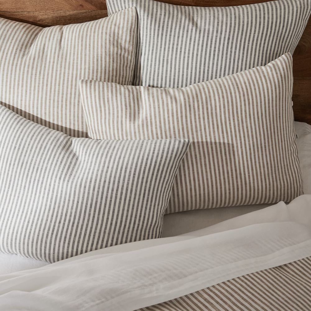 European Flax Linen Classic Stripe Sheet Set & Pillowcases West Elm