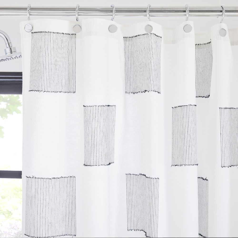 Clipped Squares Shower Curtain | West Elm
