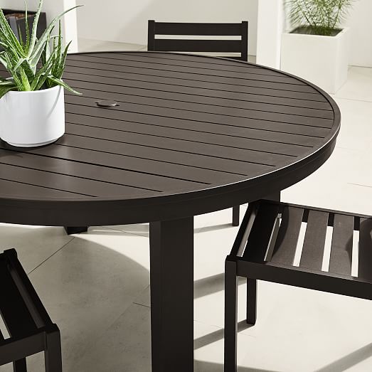 Portside Aluminum Outdoor 58 Round, Aluminum Round Table And Chairs