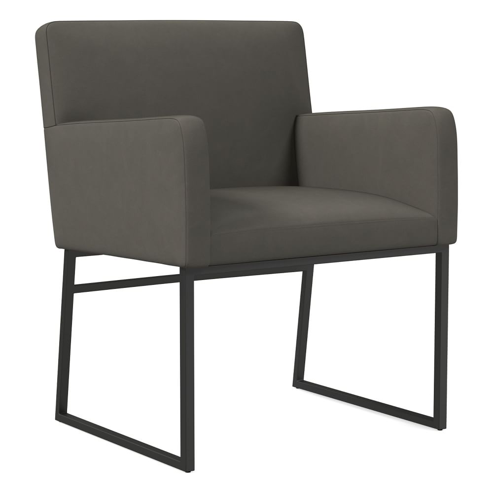 Range Vegan Leather Arm Dining Chair West Elm