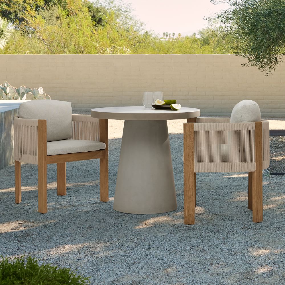 Outdoor Pedestal Bistro Table & Porto Chairs Set West Elm