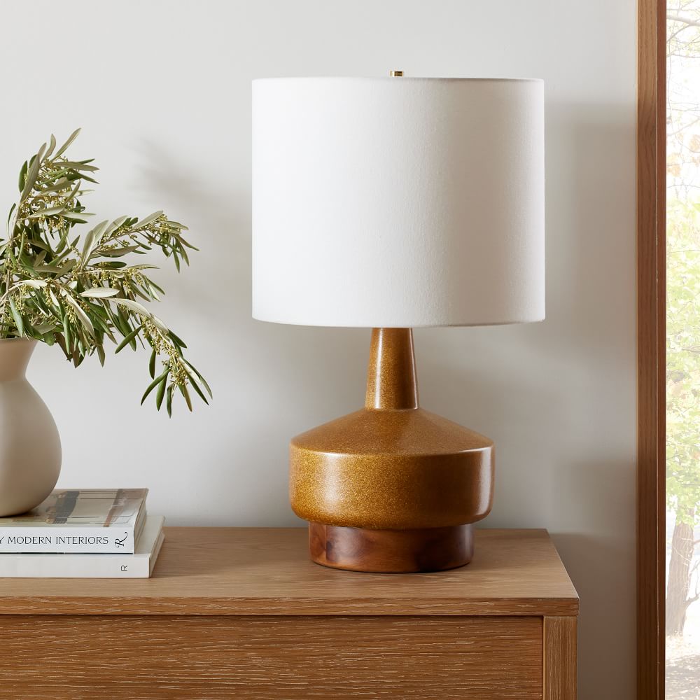 Wood & Ceramic Table Lamp (22