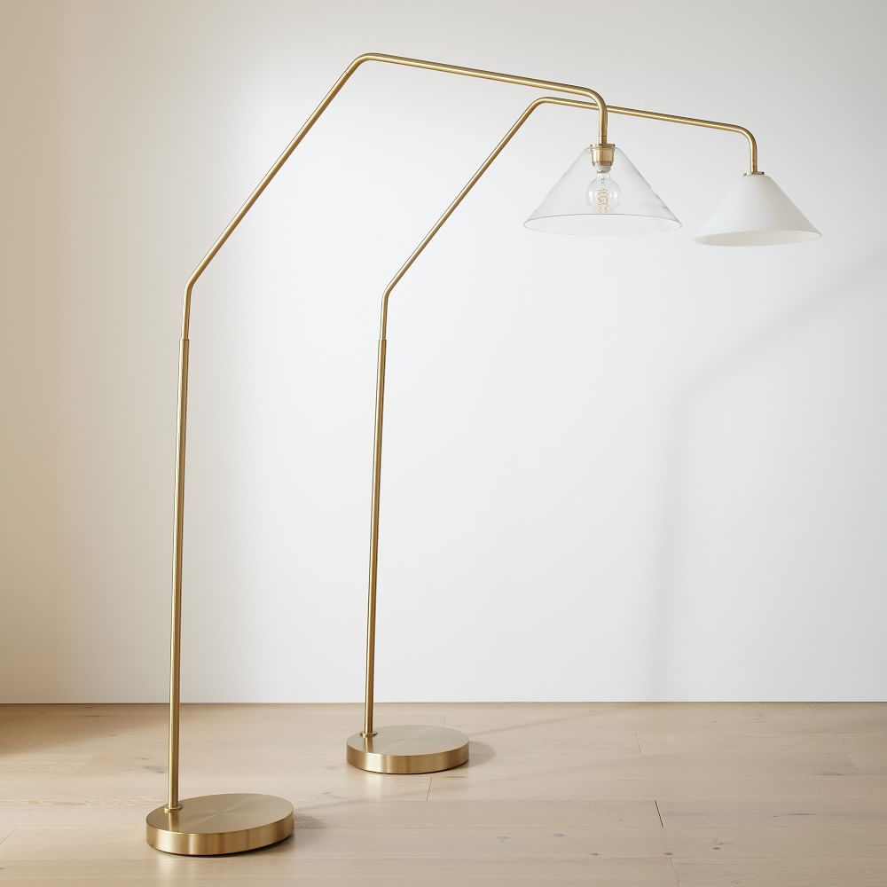 Sculptural Overarching Cone Floor Lamp (75") Milk West Elm