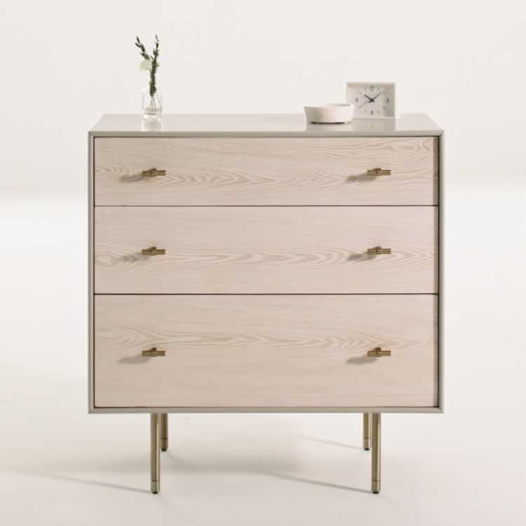 Modernist Wood Lacquer 3 Drawer, Gemini 3 Drawer Dresser White Lacquer