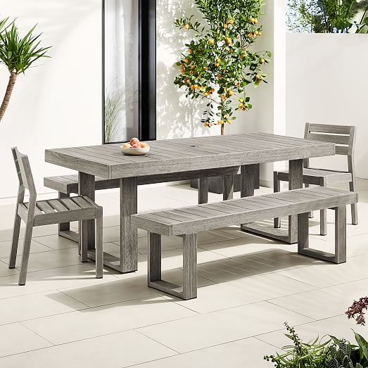 Portside Outdoor 76 5 Dining Table, Dining Table Chair Set With Bench