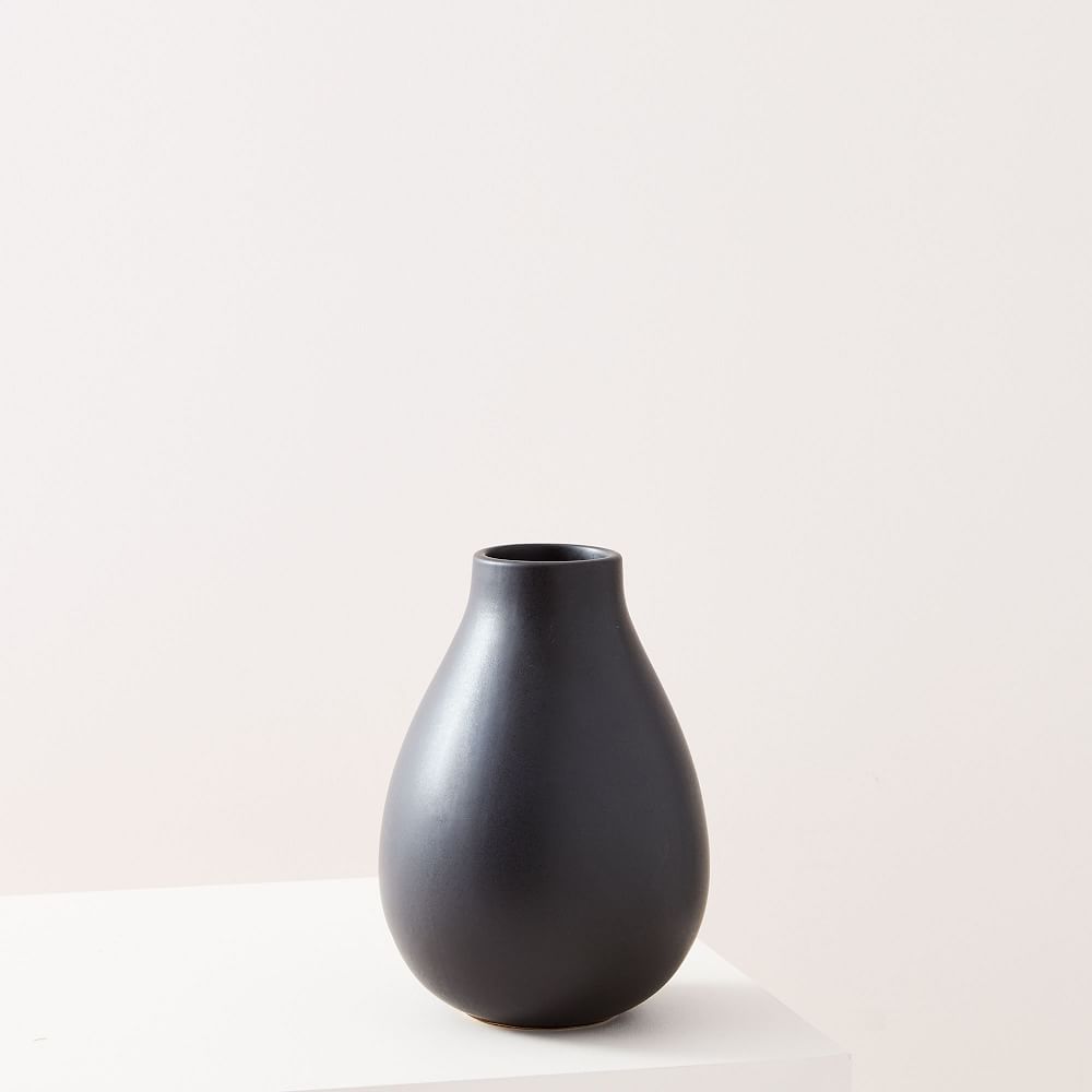 Pure Black Ceramic Vases | West Elm