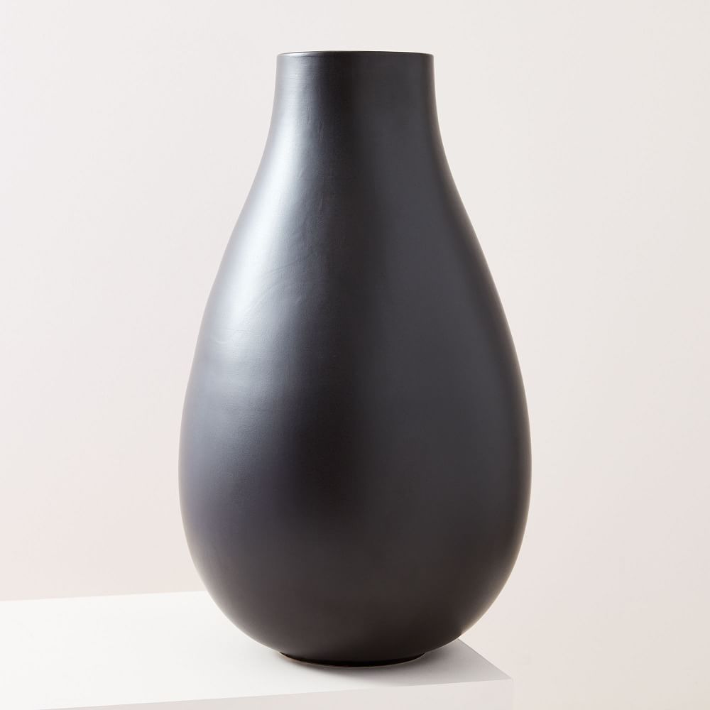 Pure Black Ceramic Vases | West Elm