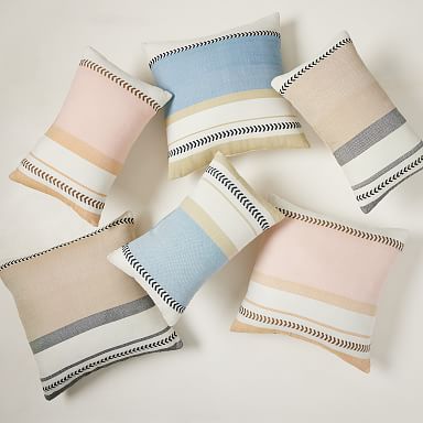Variegated Block Stripe Indoor/Outdoor Pillow