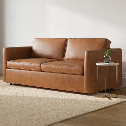 Harris Leather Queen Sleeper Sofa 74, Vegan Leather Couch West Elm