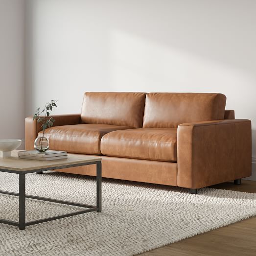 Urban Leather Sofa 73 85, Vegan Leather Couch West Elm
