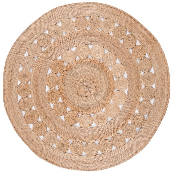 concentric circles round jute rug o