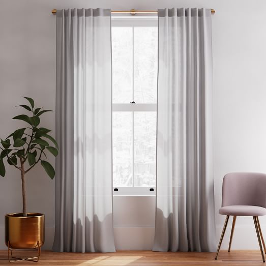 West Elm Light Gray Linen Cotton Blend Black Out Curtain w Pole Pocket 96"x96" West Elm Light Gray Linen Cotton Blend Black Out Curtain w Pole Pocket 96"x96"