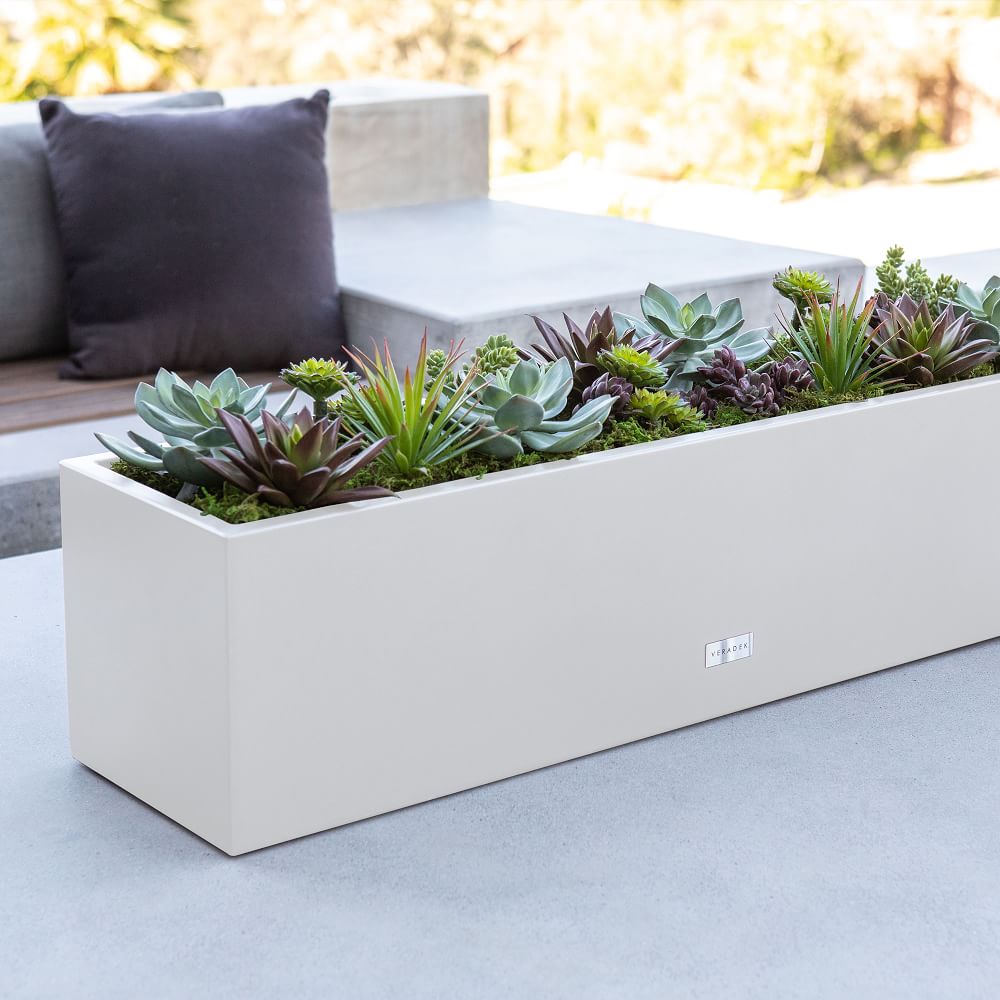 Veradek Metallic Series Window Box Planter | West Elm