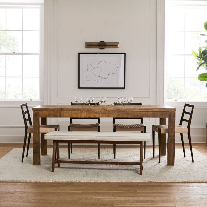 west elm dining table with bench