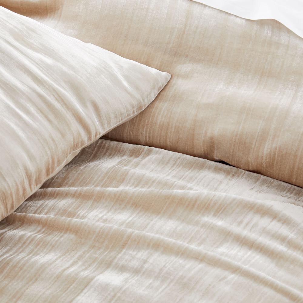 Crinkle Velvet Duvet Cover & Shams | West Elm