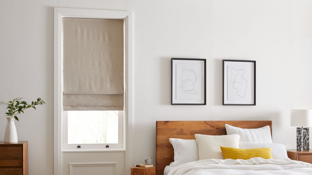 European Flax Linen Cordless Roman Shade West Elm