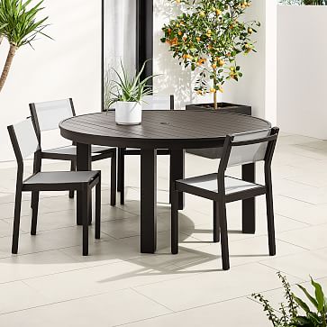 Portside Aluminum Outdoor Round Dining, Aluminum Round Table And Chairs