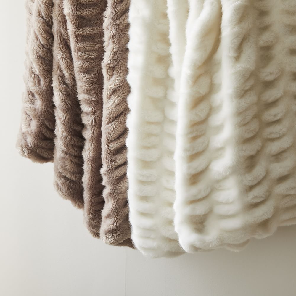 Faux Fur Cascade Throw | West Elm