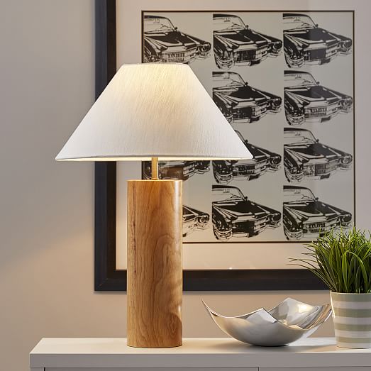 Modern Wood Column Table Lamp, Modern Wood Table Lights