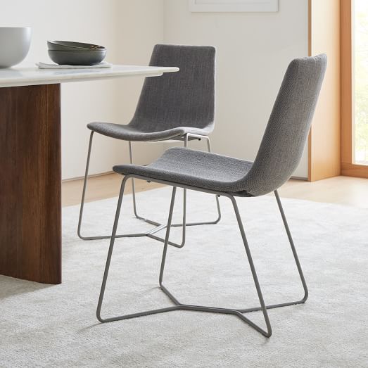 Slope Upholstered Dining Chair Set Of 2, West Elm Metal Frame Upholstered Dining Chairs