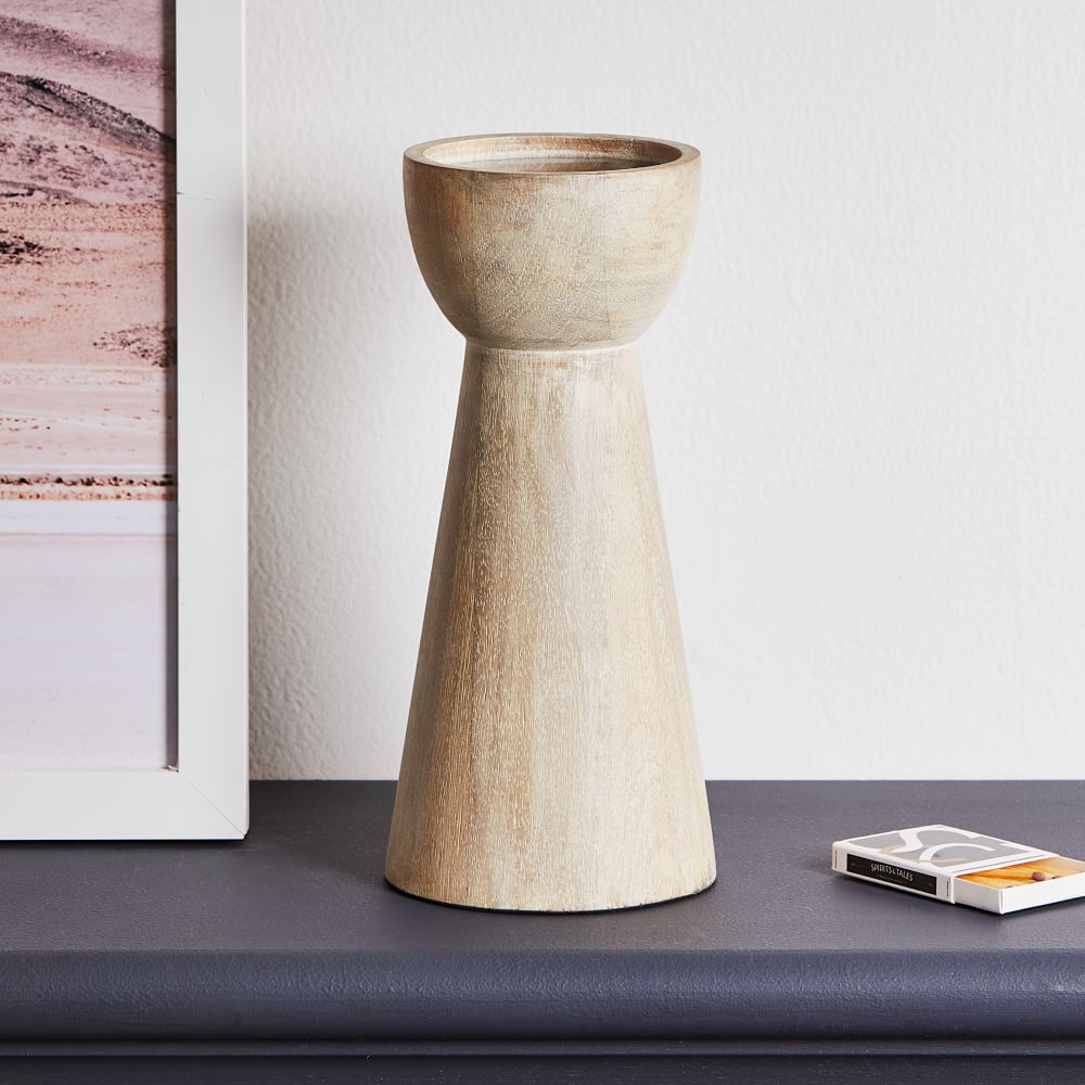 Pure Wood Pillar Candle Holders West Elm