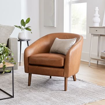Jonah Leather Chair, Real Leather Chairs For Living Room