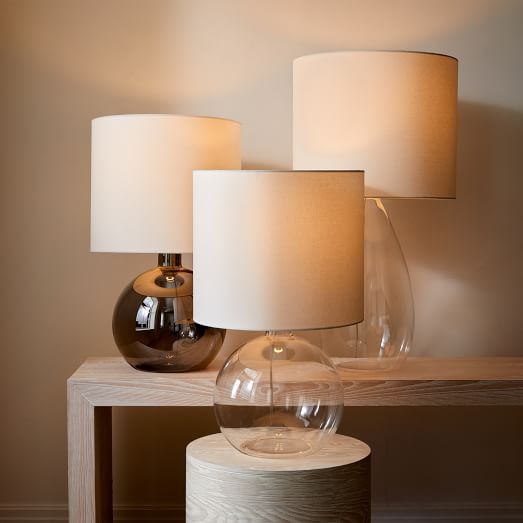 Foundational Glass Table Lamp 25 31, Brown Smoked Glass Table Lamp