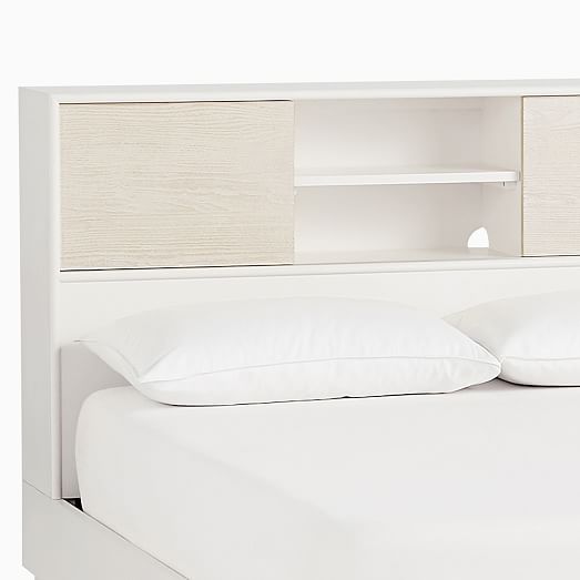 Modernist Storage Bed White Winter Wood, White Full Storage Bed Frame